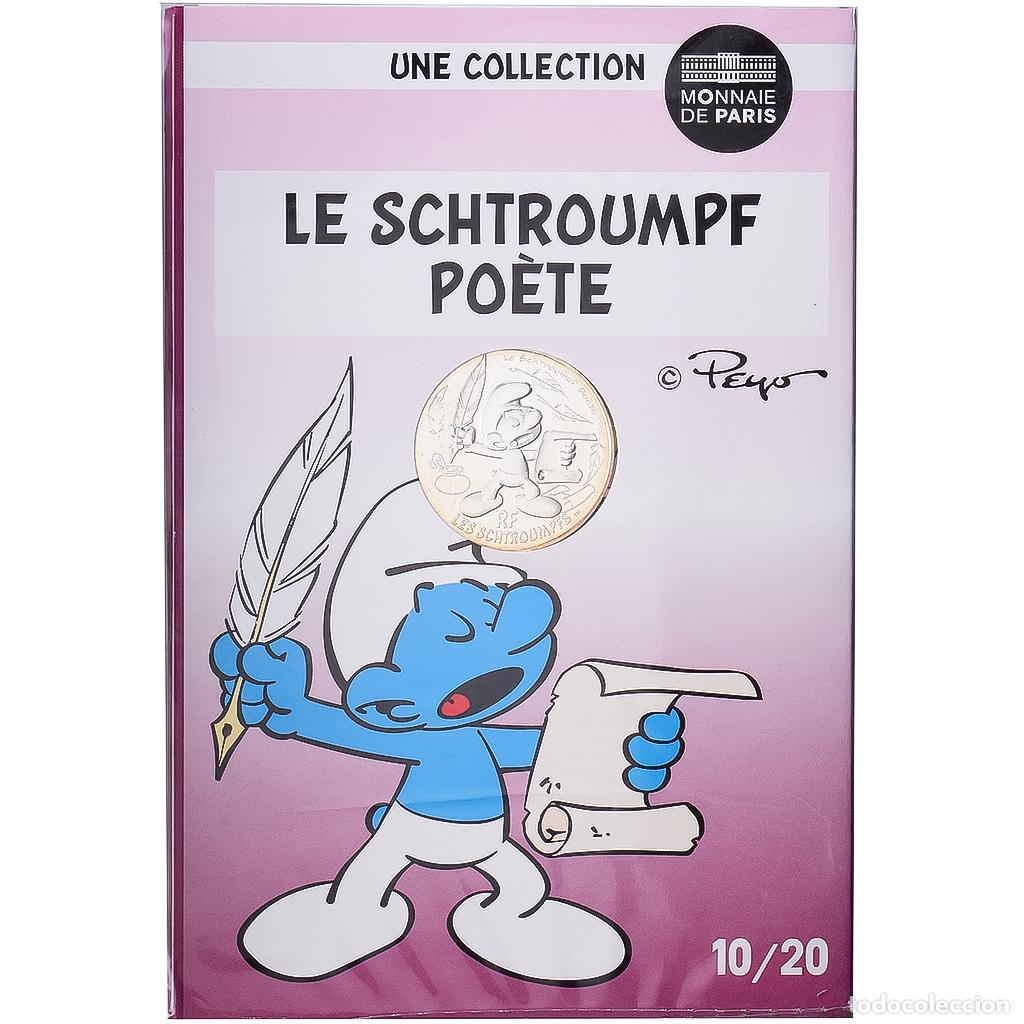 Monedas antiguas de Europa: [#1546408] Francia, 10 Euro, Le Schtroumpf Po&egrave;te (10/20), 2020, MDP, Vell&oacute;n, SC