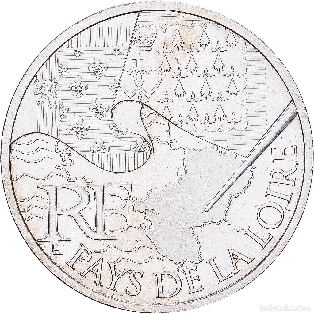 Monedas antiguas de Europa: [#1546440] Francia, 10 Euro, Pays de la Loire, 2010, MDP, Plata, MBC, KM:1665