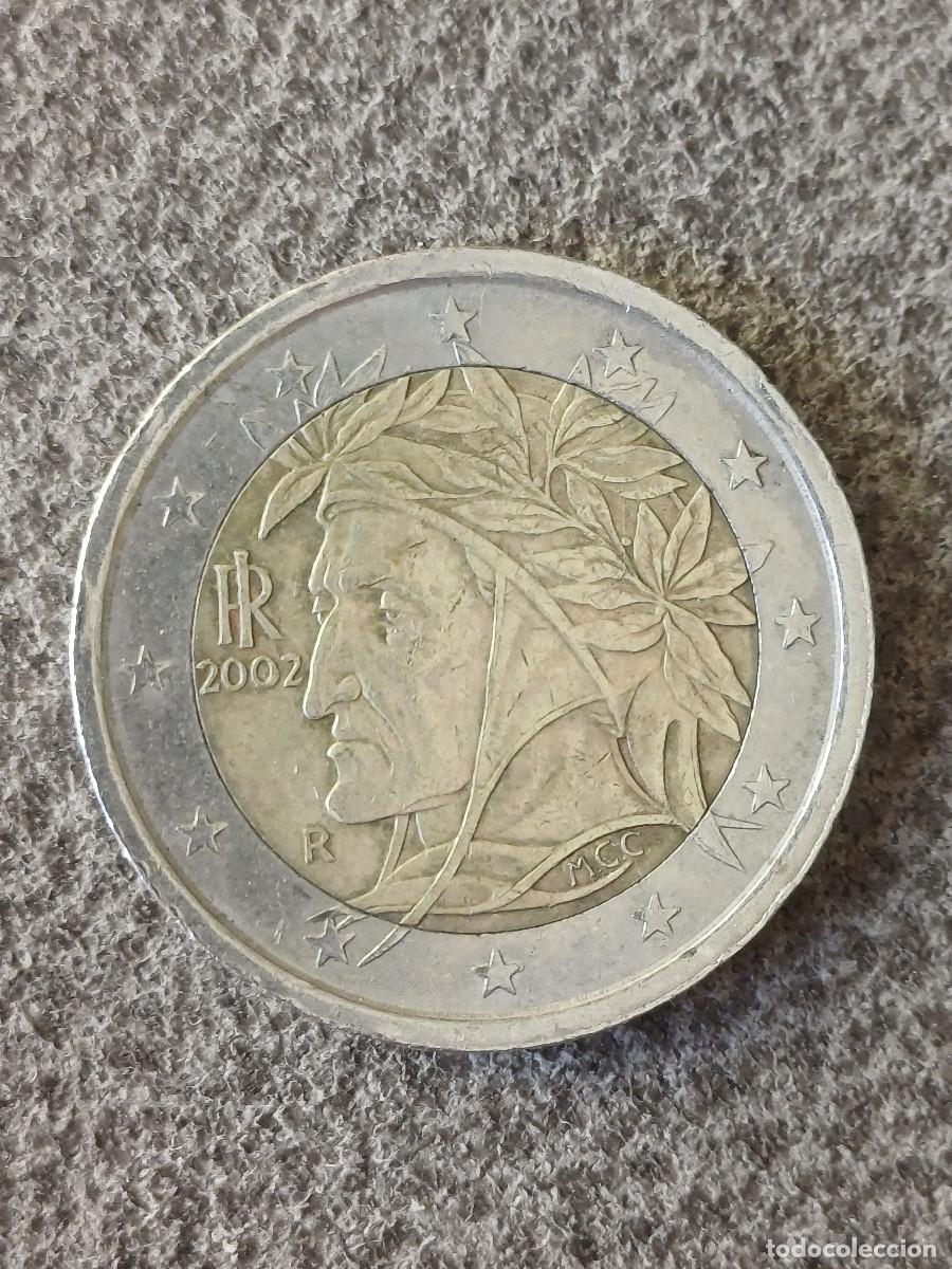Monedas antiguas de Europa: Moneda de 2 euros de Italia del a&ntilde;o 2002. En muy buen estado de conservaci&oacute;n.