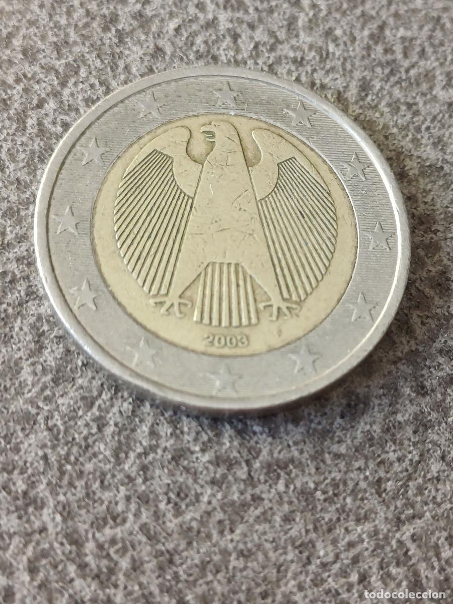Monedas antiguas de Europa: Moneda de 2 euros de Alemania con ceca F del a&ntilde;o 2003. Esta en un gran estado de conservaci&oacute;n.