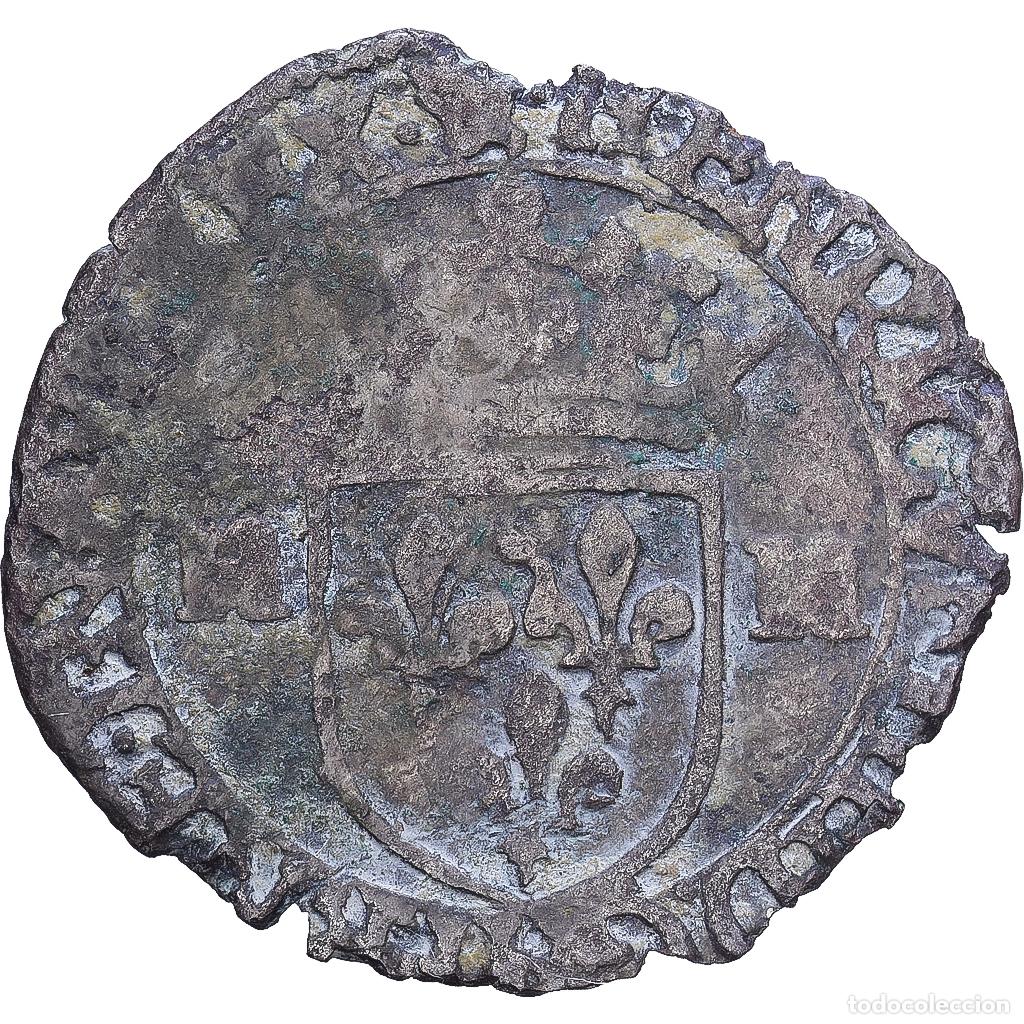 Monedas antiguas de Europa: [#1546500] Francia, Henri IV, Douzain aux deux H, 1594, La Rochelle, Vell&oacute;n, BC+