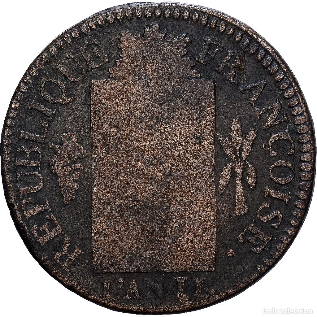 Monedas antiguas de Europa: [#1546475] Francia, Convention, Sol &agrave; la balance Fran&ccedil;oise, 1793 / AN II, Strasbourg