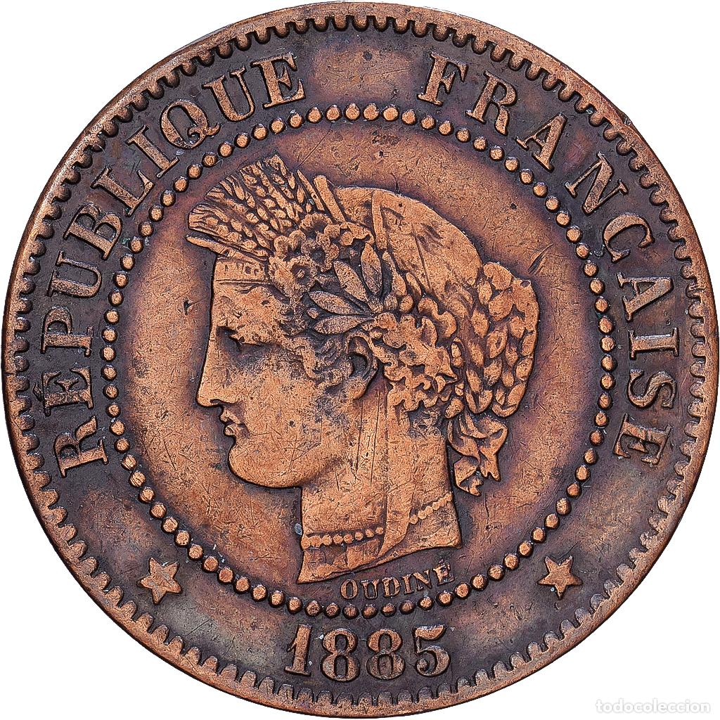Monedas antiguas de Europa: [#1546533] Francia, 2 Centimes, C&eacute;r&egrave;s, 1885, Paris, Petit A, Bronce, BC+, Gadoury:105
