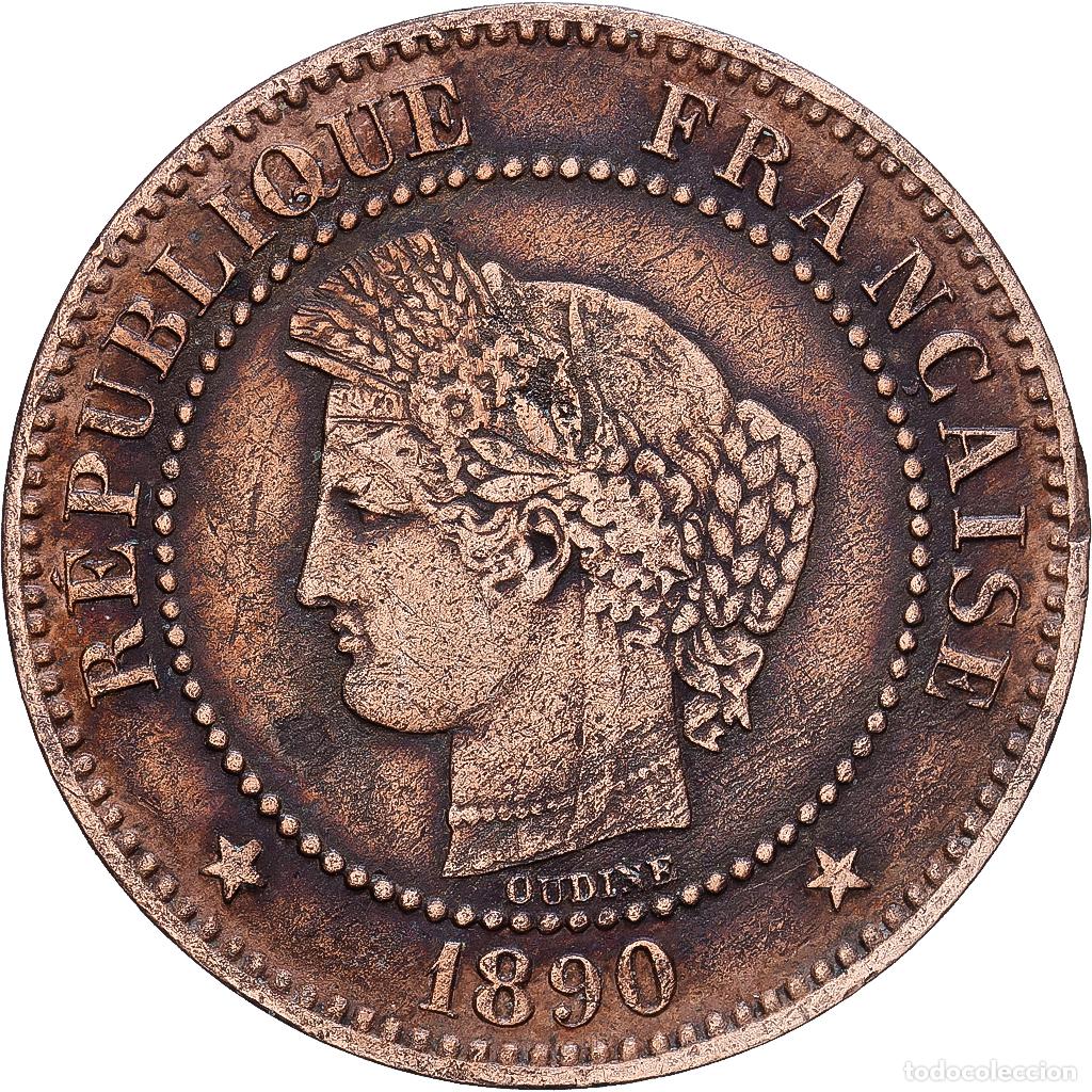 Monedas antiguas de Europa: [#1546535] Francia, 2 Centimes, C&eacute;r&egrave;s, 1890, Paris, Bronce, MBC, Gadoury:105