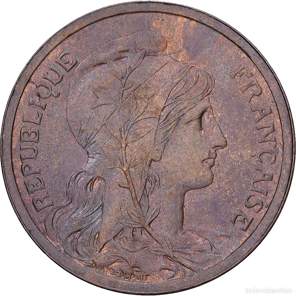 Old Coins of Europe: [#1546517] Francia, 2 Centimes, Daniel-Dupuis, 1908, MDP, Bronce, EBC, Gadoury:107