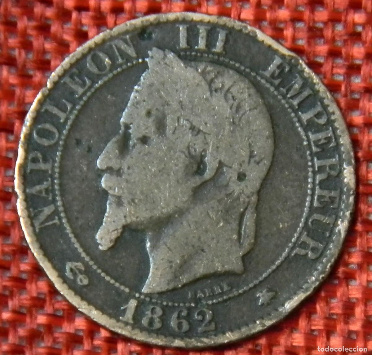 Monedas antiguas de Europa: Francia France 5 Cinq centimes, A&ntilde;o 1862 A