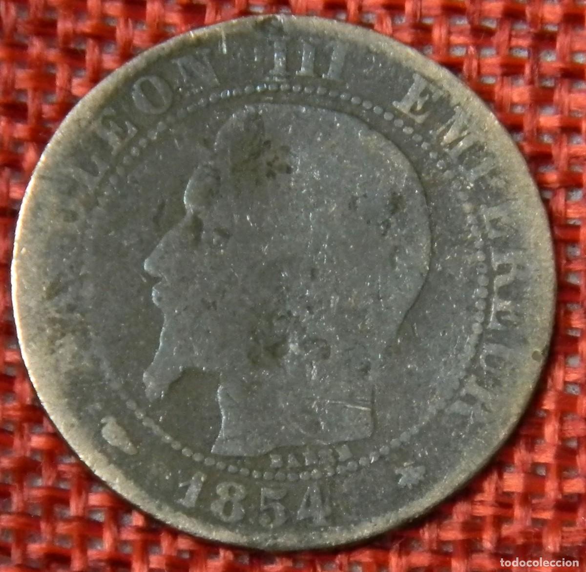 Monedas antiguas de Europa: Francia France 5 Cinq centimes, A&ntilde;o 1854 BB