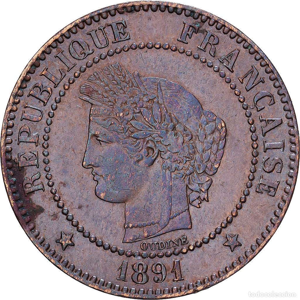 Monedas antiguas de Europa: [#1546536] Francia, 2 Centimes, C&eacute;r&egrave;s, 1891, Paris, Bronce, EBC, Gadoury:105