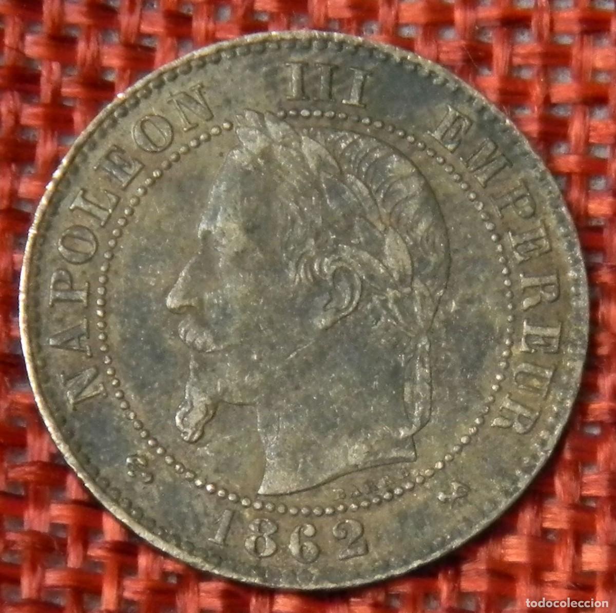 Monedas antiguas de Europa: Francia France 2 Deux centimes, A&ntilde;o 1862 K