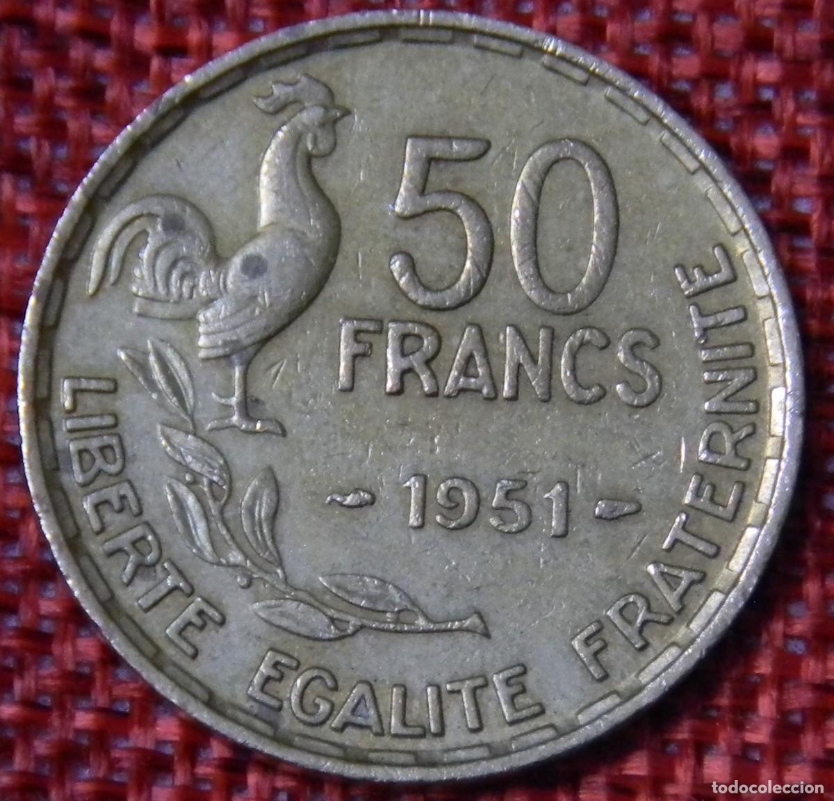 Monedas antiguas de Europa: Francia France 50 Francs A&ntilde;o 1951 Republique Fran&ccedil;aise