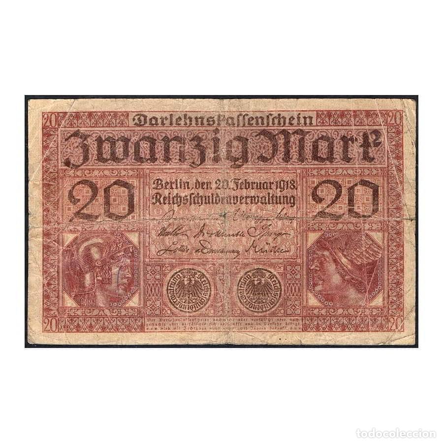 Monedas antiguas de Europa: Alemania 1918 [BLL] Darlehenskassenschein. 20 Marcos (RC)