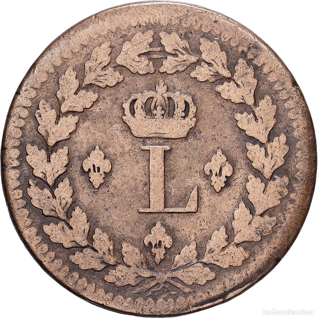Monedas antiguas de Europa: [#1546543] Francia, Louis XVIII, 1 D&eacute;cime, &agrave; l'L couronn&eacute;e, 1814, Strasbourg, Bronce