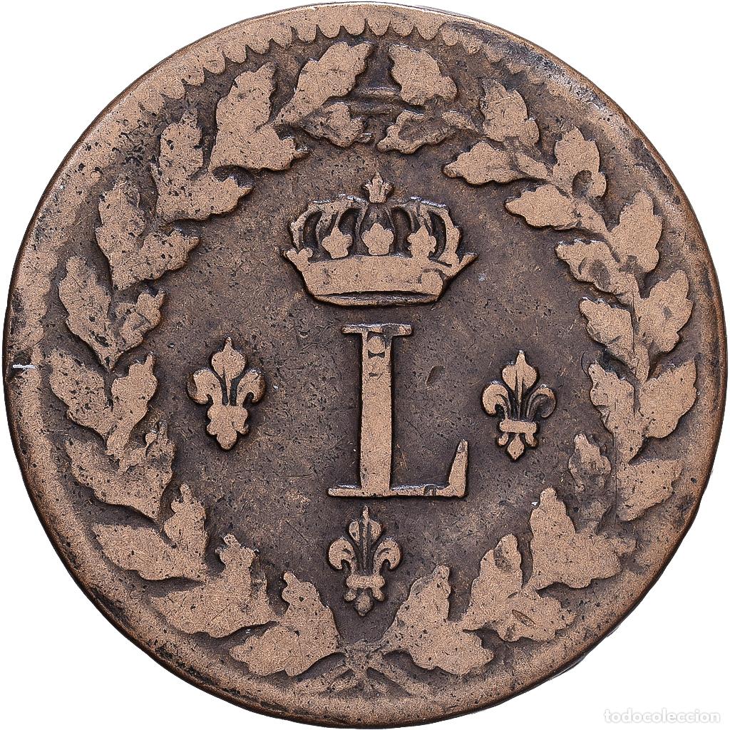 Monedas antiguas de Europa: [#1546544] Francia, Louis XVIII, 1 D&eacute;cime, &agrave; l'L couronn&eacute;e, 1815, Strasbourg, Bronce