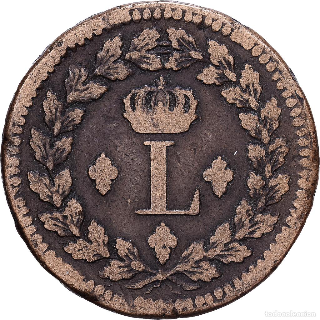 Monedas antiguas de Europa: [#1546549] Francia, Louis XVIII, 1 D&eacute;cime, &agrave; l'L couronn&eacute;e, 1814, Strasbourg, Bronce