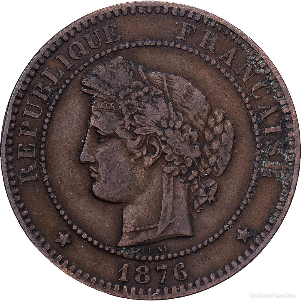 Monedas antiguas de Europa: [#1546547] Francia, 10 Centimes, C&eacute;r&egrave;s, 1876, Paris, Bronce, MBC