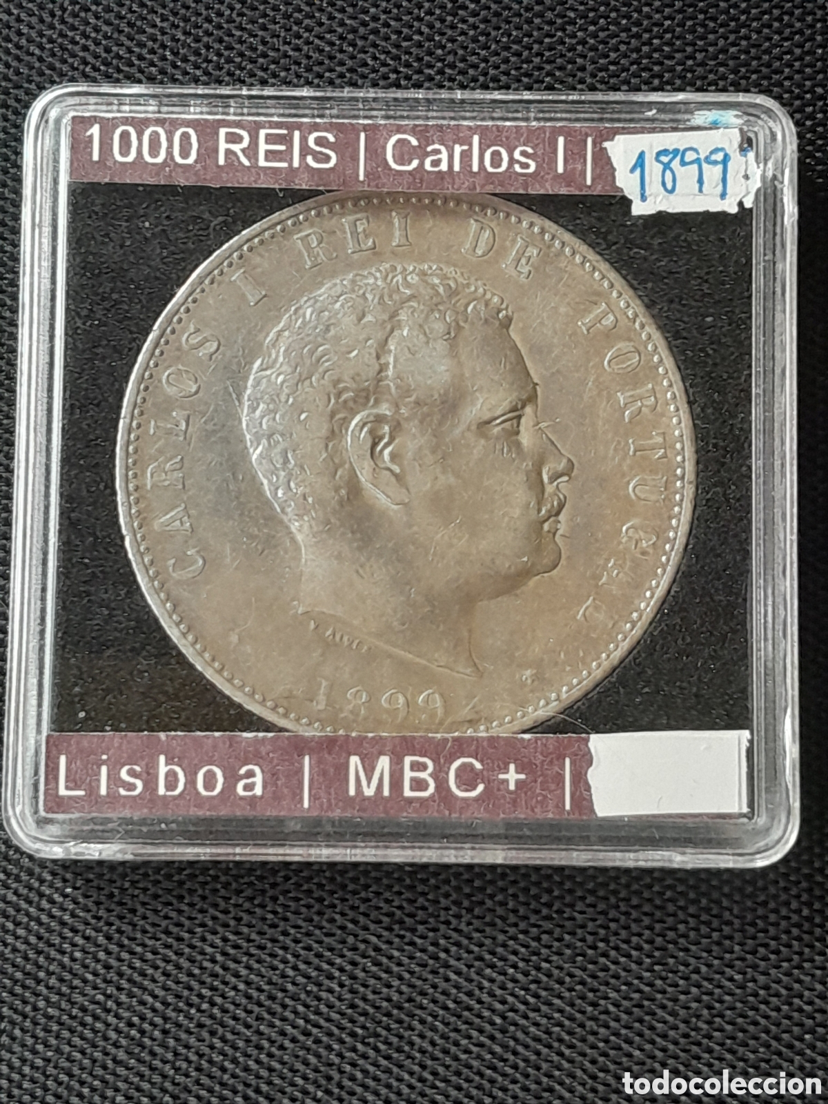 Old Coins of Europe: Moneda De Plata 1000 R&eacute;is Portugal 1899 Carlos I - Con Certificado MBC+