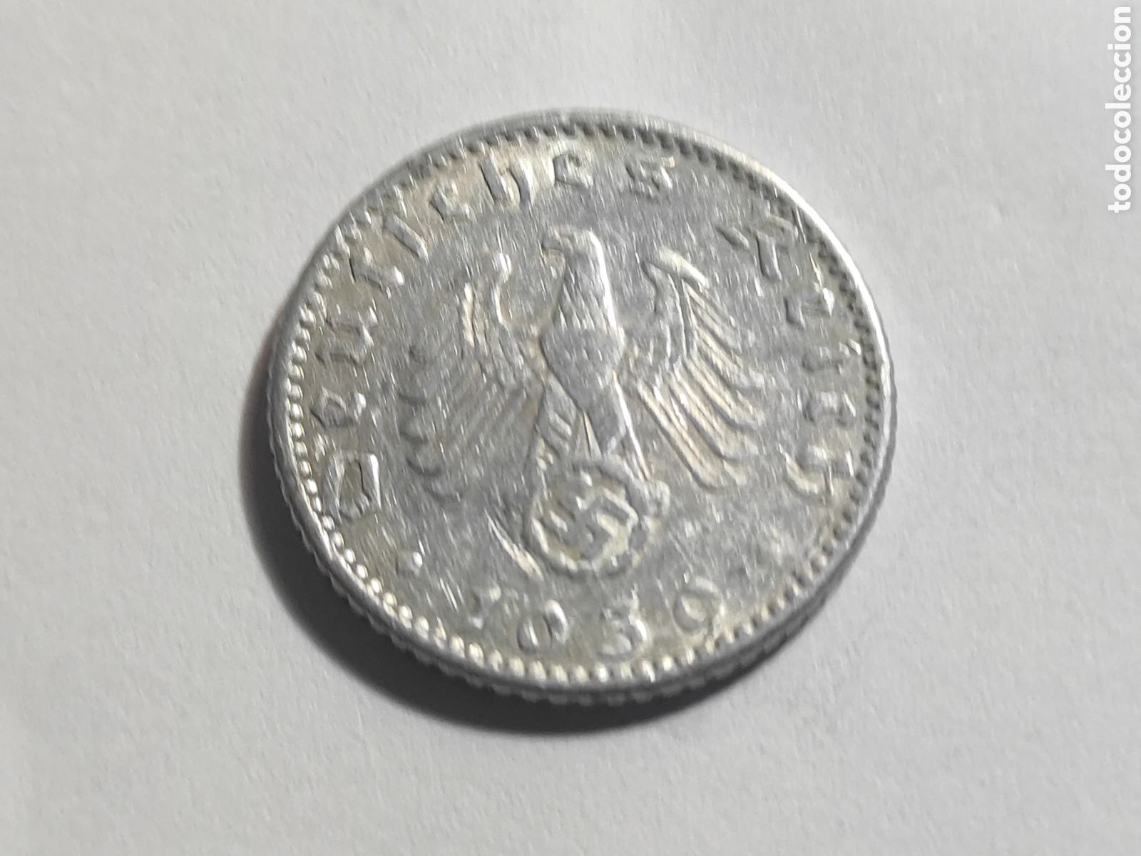 Monedas antiguas de Europa: Alemania 1939 - III Reich, moneda de 50 Pfennig A - GOBIERNO NAZI
