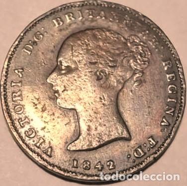 Monete antiche di Europa: Gibraltar, 1/2 Cuarto 1842 KM#1./ Usada. La de las fotos.