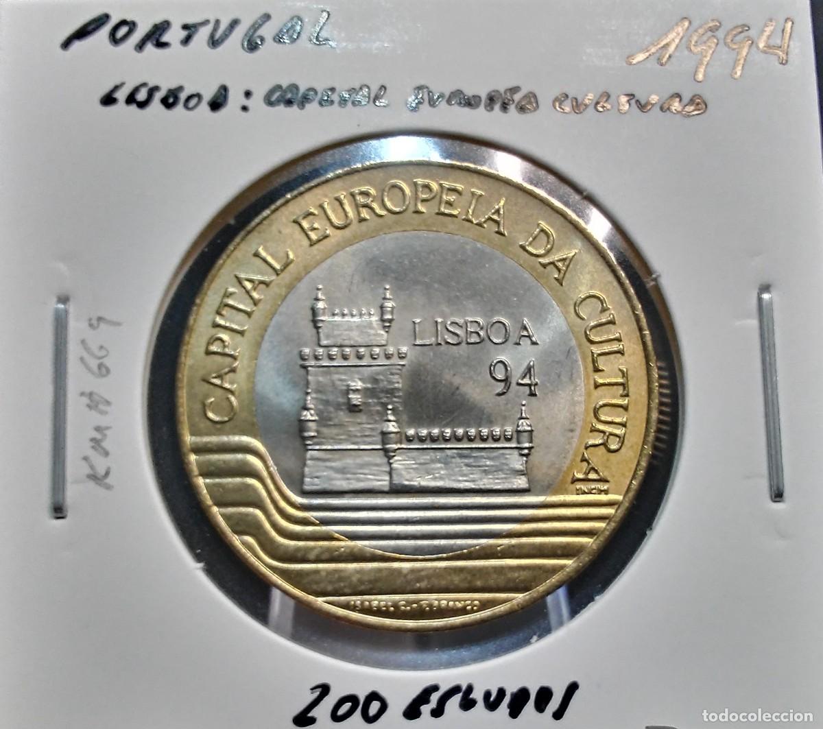 Monedas antiguas de Europa: PORTUGAL 200 ESCUDOS 1994 KM#669 SC UNC LISBOA CAPITAL EUROPEA CULTURA.