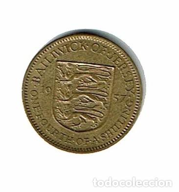 Monedas antiguas de Europa: JERSEY 1/4 SHILLING 1957 - ISABEL II -