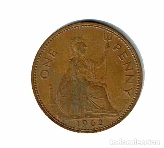 Monedas antiguas de Europa: REINO UNIDO - GRAN BRETA&Ntilde;A 1 PENNY 1962 - ISABEL II