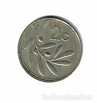 Monedas antiguas de Europa: MALTA 2 CENTS 1991 - RAMA DE OLIVO