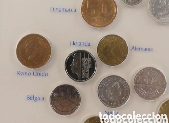 Monedas antiguas de Europa: Colecci&oacute;n monedas enmarcadas