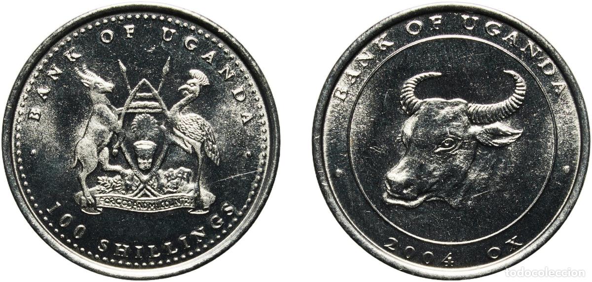 Monedas antiguas de Europa: Uganda Republic 2004 100 Lingsshil (Zodiac - Ox) Aluminium 3.54g UNC