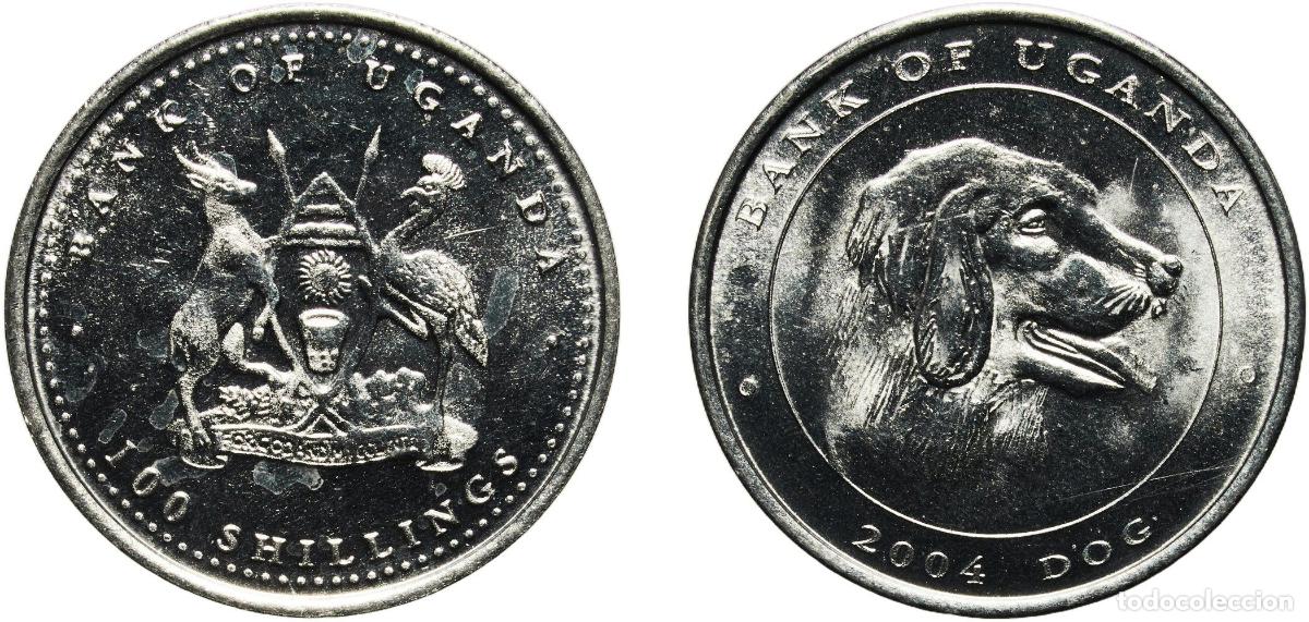 Monedas antiguas de Europa: Uganda Republic 2004 100 Shillings (Dog; steel) Steel 3.41g UNC KM 139