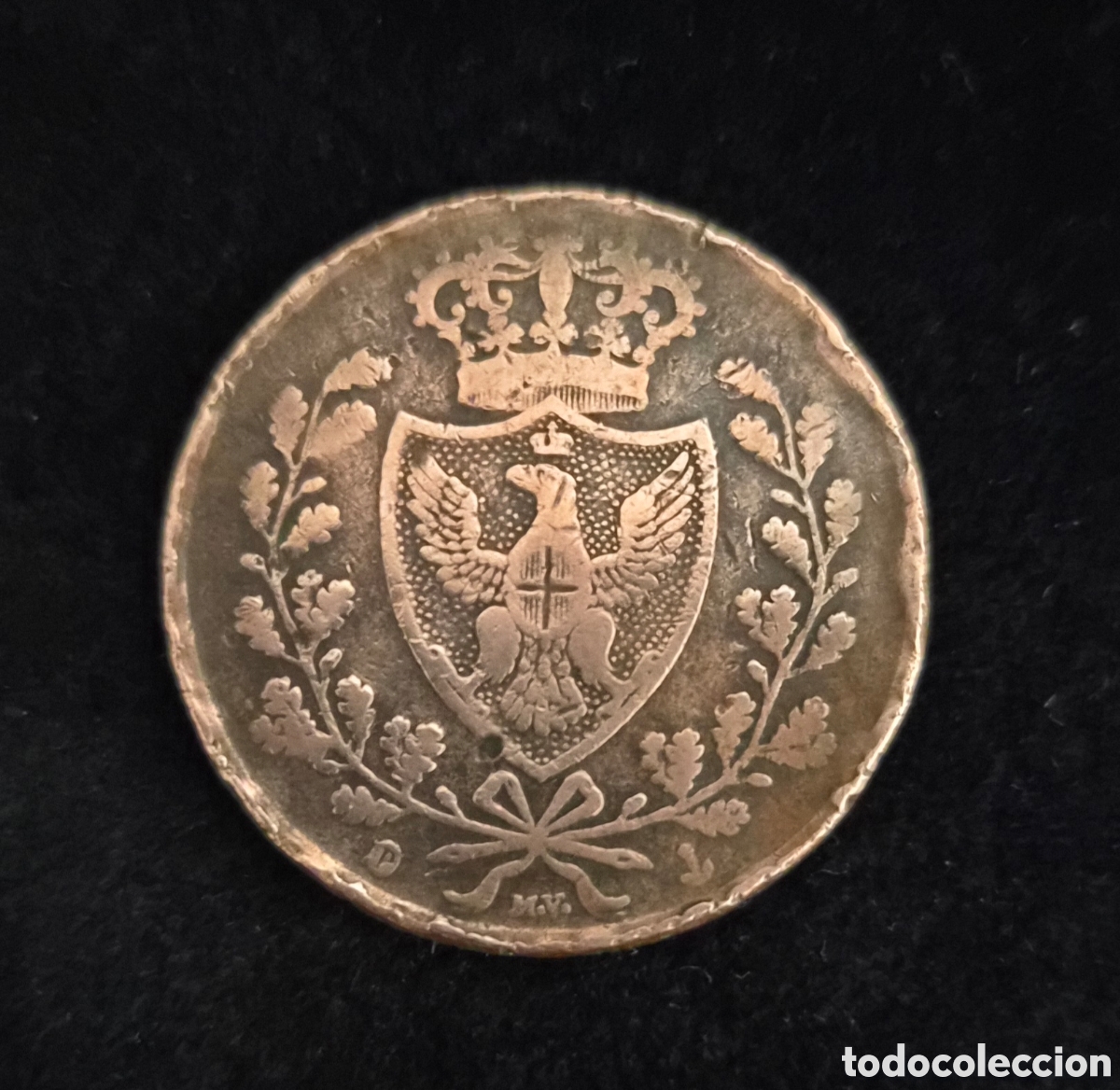Monedas antiguas de Europa: ITALIA. CERDE&Ntilde;A. CARLO FELICE. 5 CENTESIMI 1826 P &ndash; CABEZA DE &Aacute;GUILA