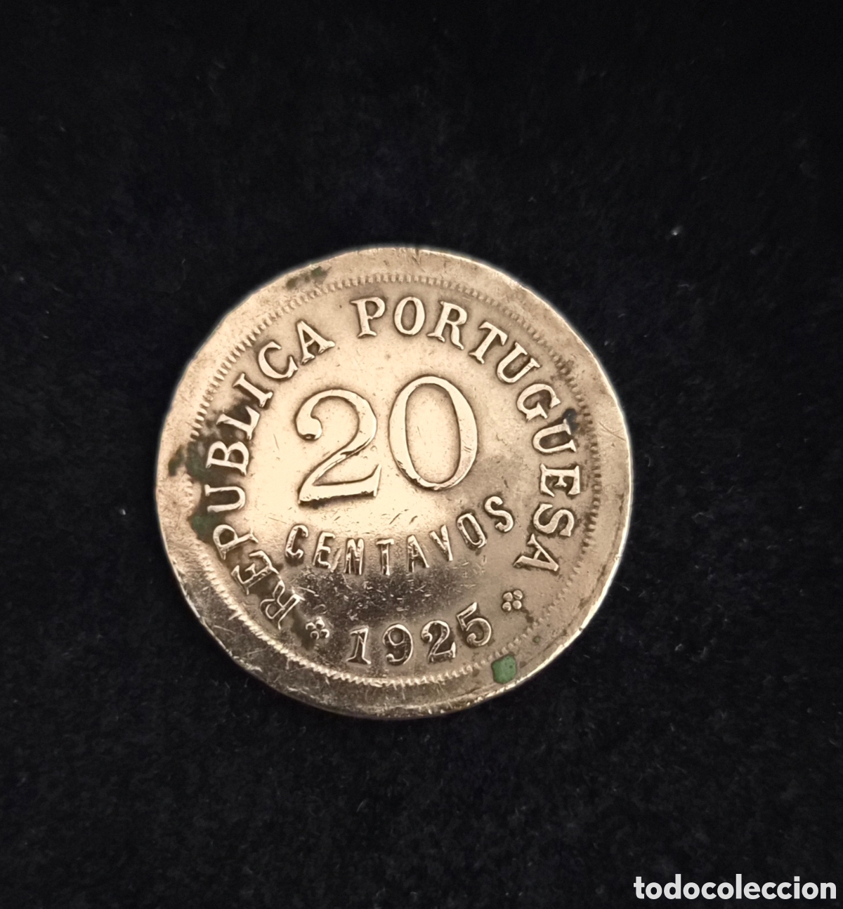 Monedas antiguas de Europa: Portugal &ndash; 20 centavos 1925 &ndash; Primera Rep&uacute;blica &ndash; moneda de bronce