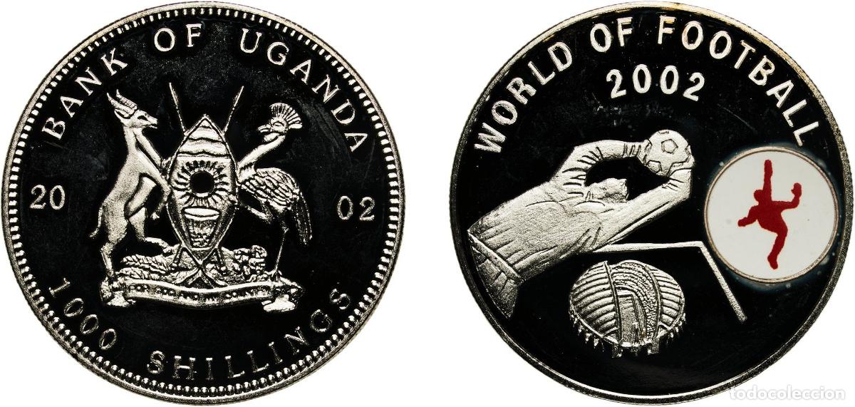 Monedas antiguas de Europa: Uganda Republic 2002 1000 Shillings (Goalkeeper) Silver (.999) 29.34g PF KM 84