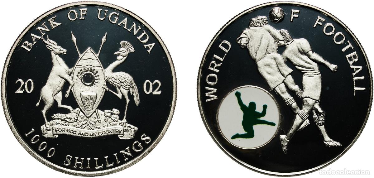Monedas antiguas de Europa: Uganda Republic 2002 1000 Shillings (Header) Silver (.999) 25.22g PF KM 85