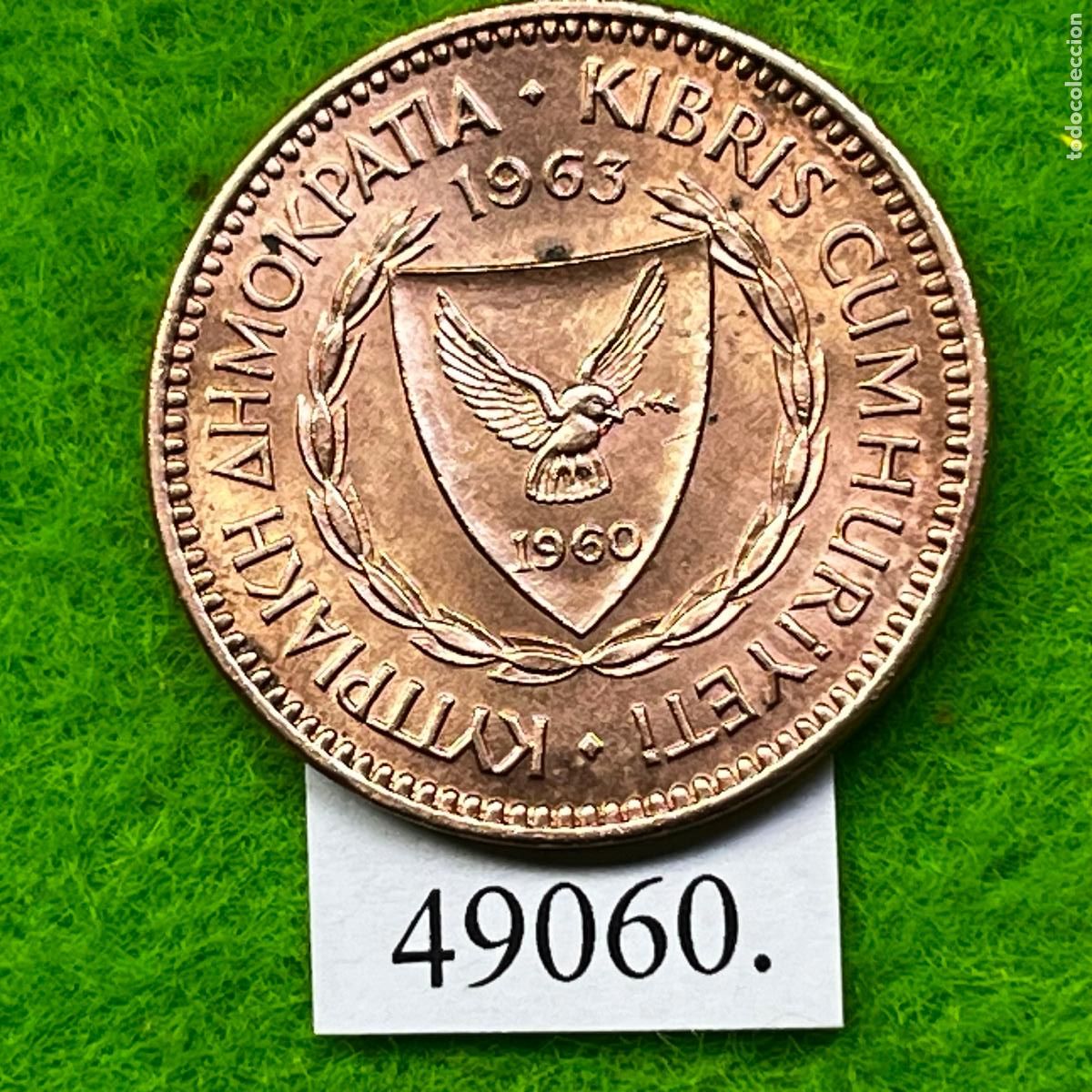 Monedas antiguas de Europa: Chipre 5 mils 1963 ... - Foto 2