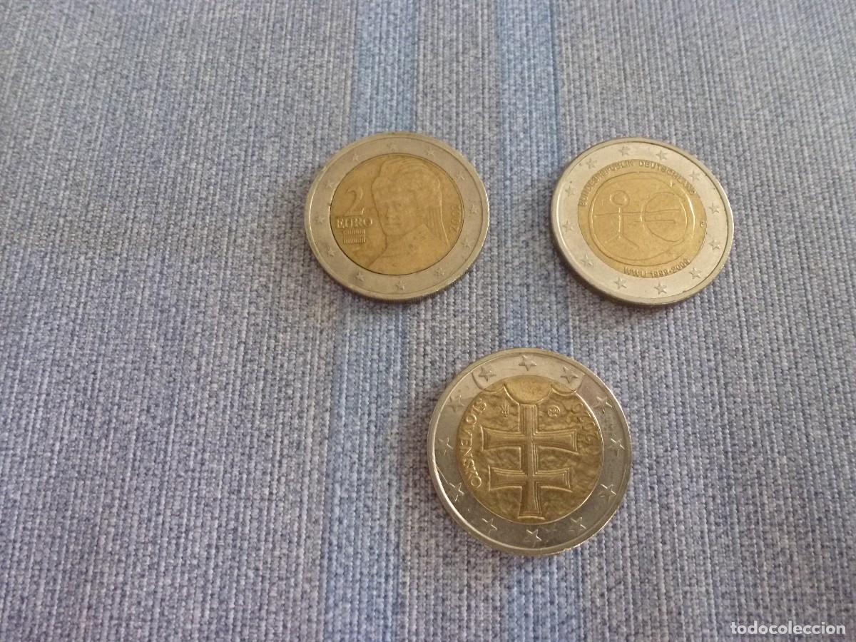 Monedas antiguas de Europa: 3 MONEDAS DE 2 EUROS DISTINTOS PAISES