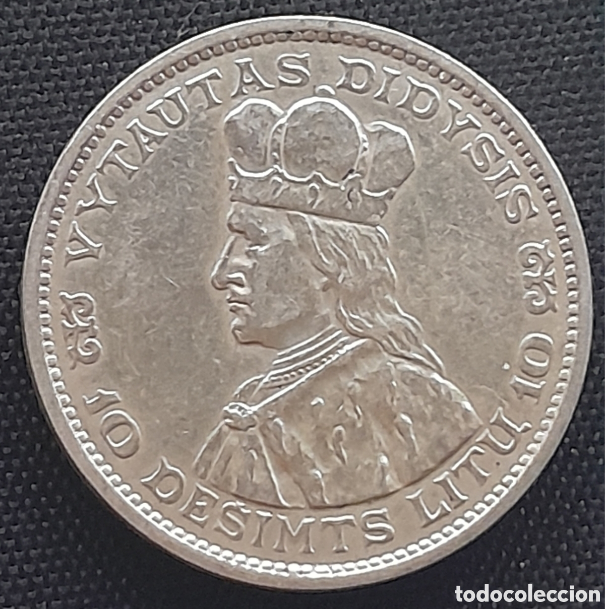 Monedas antiguas de Europa: Lituania 10 Litu 1936, 10 litas, moneda plata