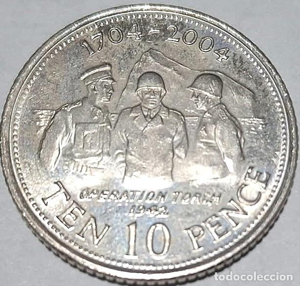 Monedas antiguas de Europa: Gibraltar, 10 Peniques 2004AA &rdquo;Operaci&oacute;n Torch&rdquo; KM#1047./ La de las fotos.