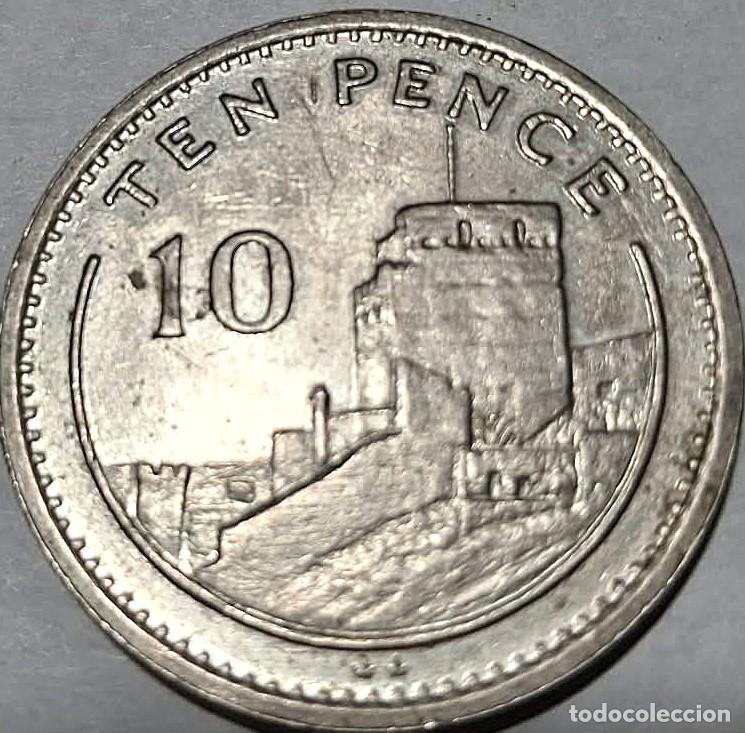 Monedas antiguas de Europa: Gibraltar, 10 peniques 1991AA KM#23.1./ La de las fotos.