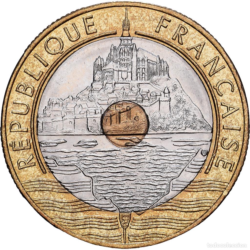 Monedas antiguas de Europa: [#1225007] Francia, 20 Francs, Mont Saint Michel, 1995, Paris, Trimet&aacute;lico, EBC