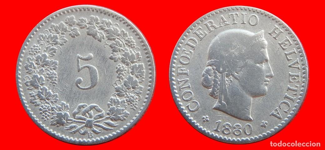 Monedas antiguas de Europa: 5 RAPPEN 1880 SUIZA-155120