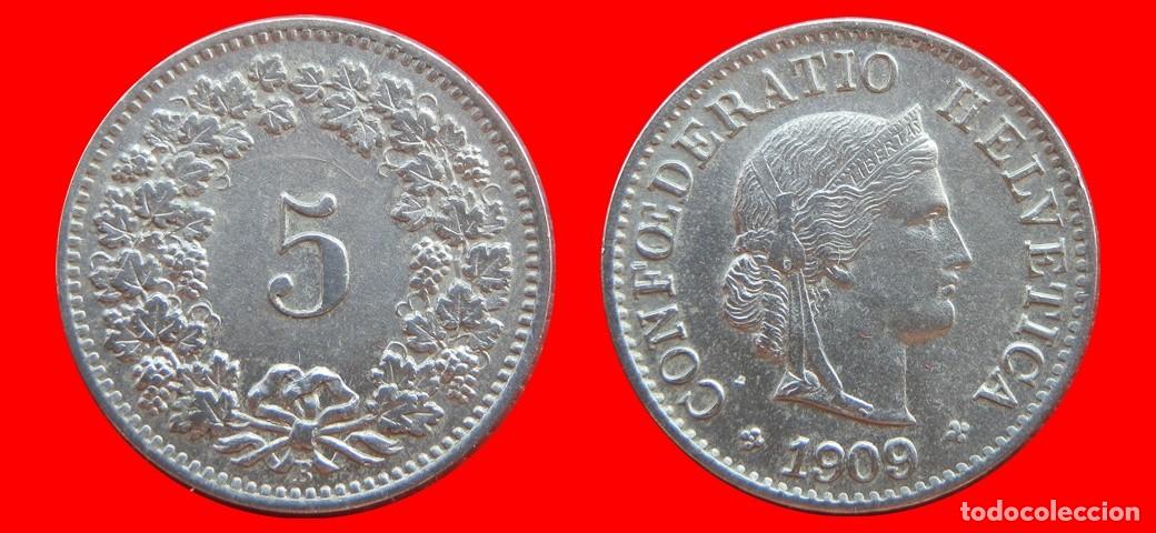 Monedas antiguas de Europa: 5 RAPPEN 1909 SUIZA-155134