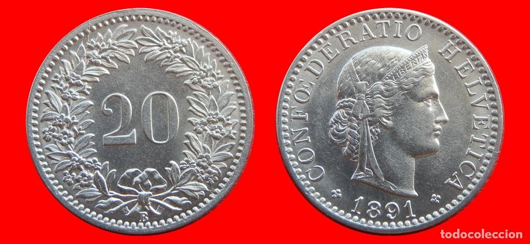Monedas antiguas de Europa: 20 RAPPEN 1891SUIZA-155142