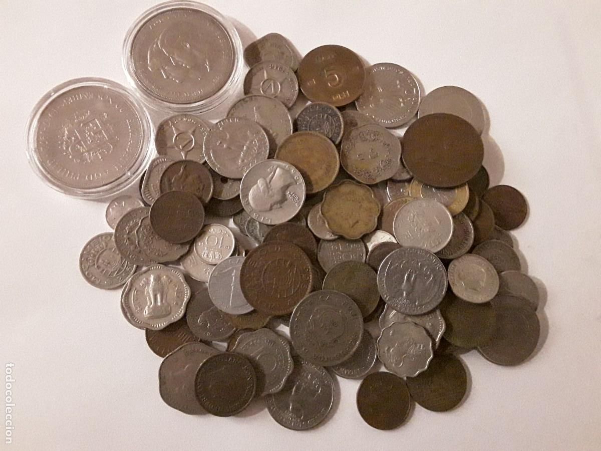 Monedas antiguas de Europa: LOTE 100 MONEDAS MUNDIALES INMENSA MAYORIA DIFERENTES (CUBA, ESTADOS UNIDOS, INDIA, ALEMANIA....