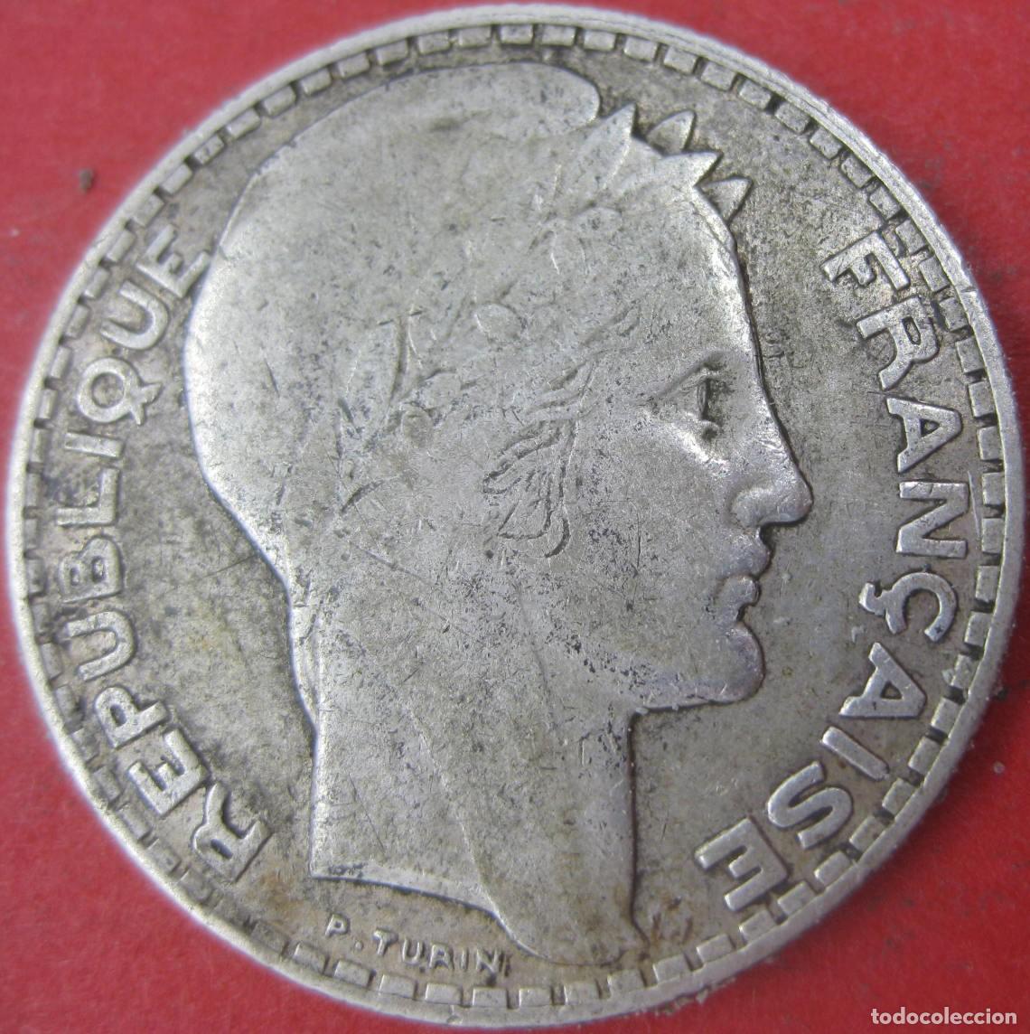 Monedas antiguas de Europa: Francia (III Rep&uacute;blica), 10 Francos de 1930, PLATA, KM# 878./ La de las fotos.