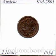 Monedas antiguas de Europa: AUSTRIA 1914, 2 HELLER, KM-1801, BC