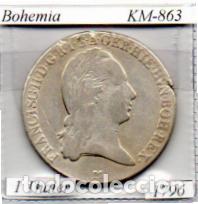 Monedas antiguas de Europa: BOHEMIA 1796, 1 THALER. KM-863,FTANCISCO I, AG