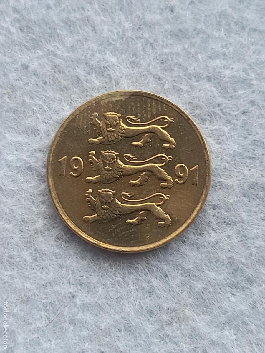 Monete antiche di Europa: Estonia. 10 Senti. A&ntilde;o 1991. Sin circular.