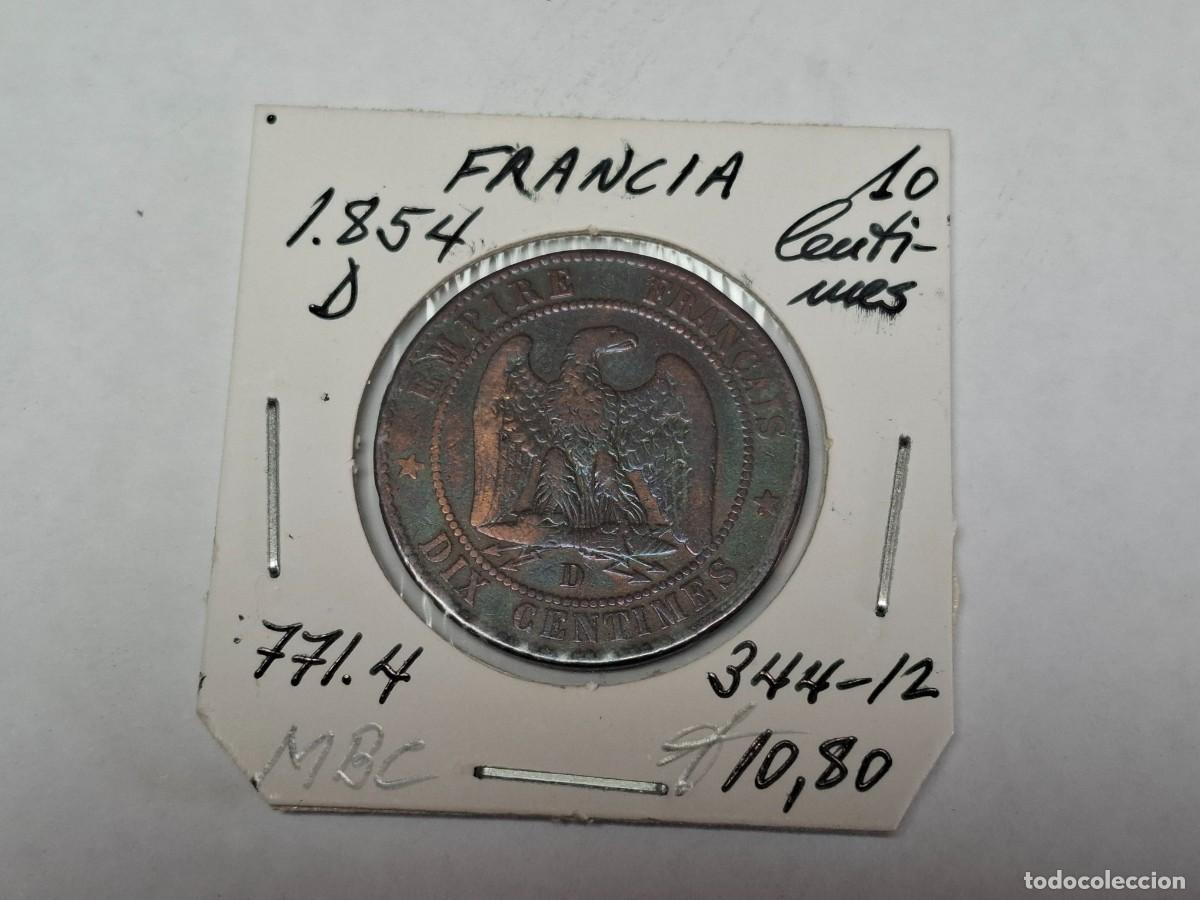 Monedas antiguas de Europa: 10 CENTIMES de 1854 D KM 771.4 FRANCIA en MBC