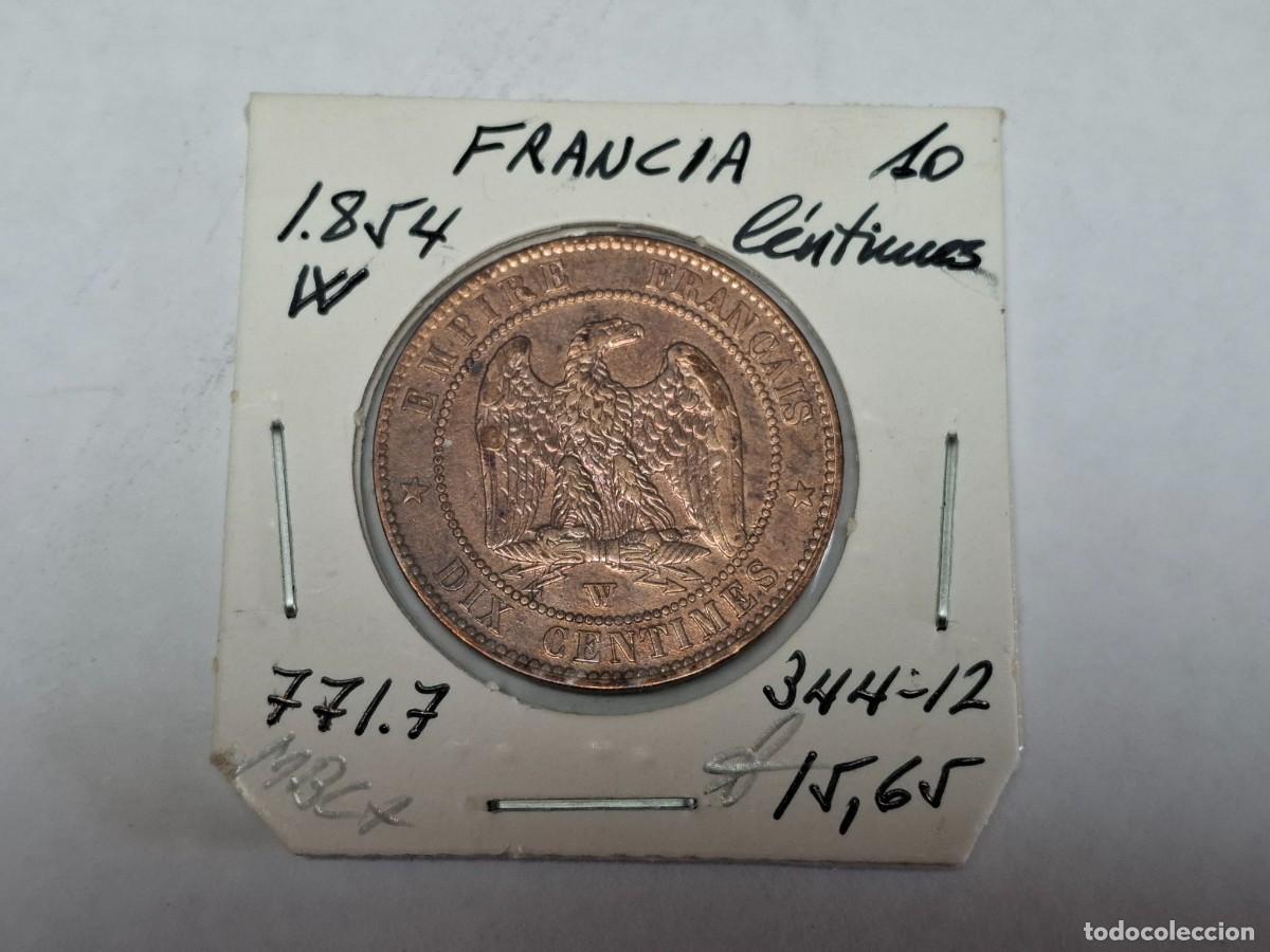 Monedas antiguas de Europa: 10 CENTIMES de 1854 W KM 771.7 FRANCIA en MBC+