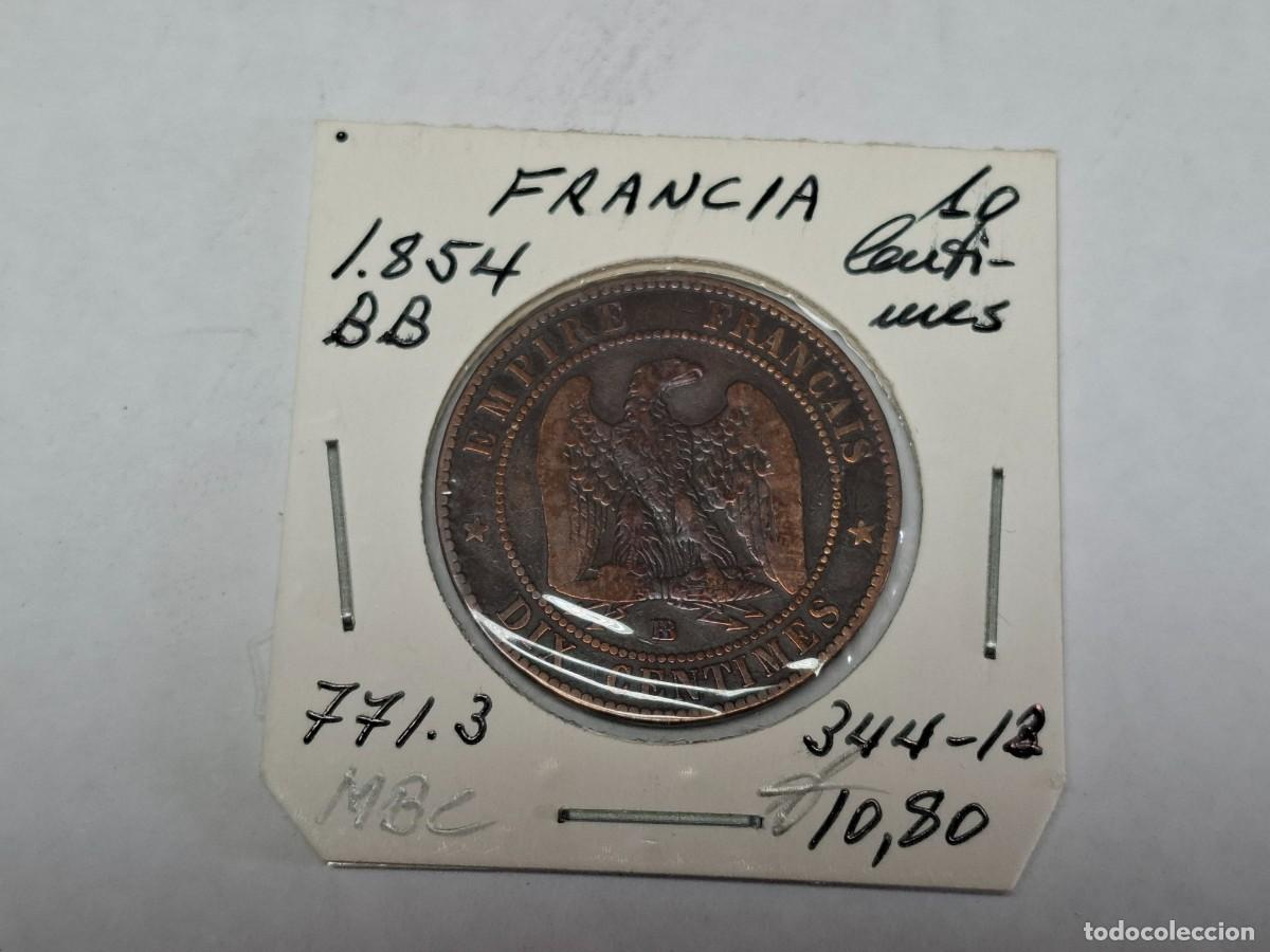 Monedas antiguas de Europa: 10 CENTIMES de 1854 BB KM 771.3 FRANCIA en MBC